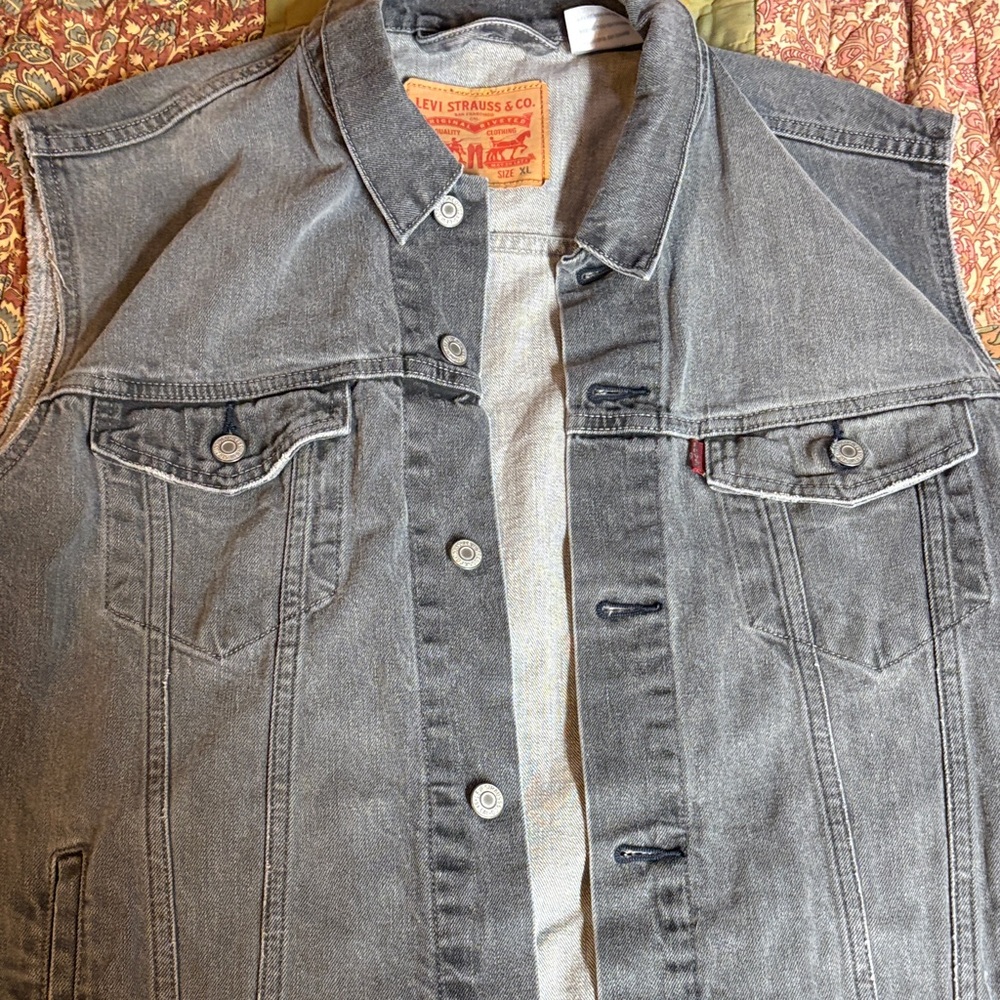 Levi's Gray Denim Vest for Men
